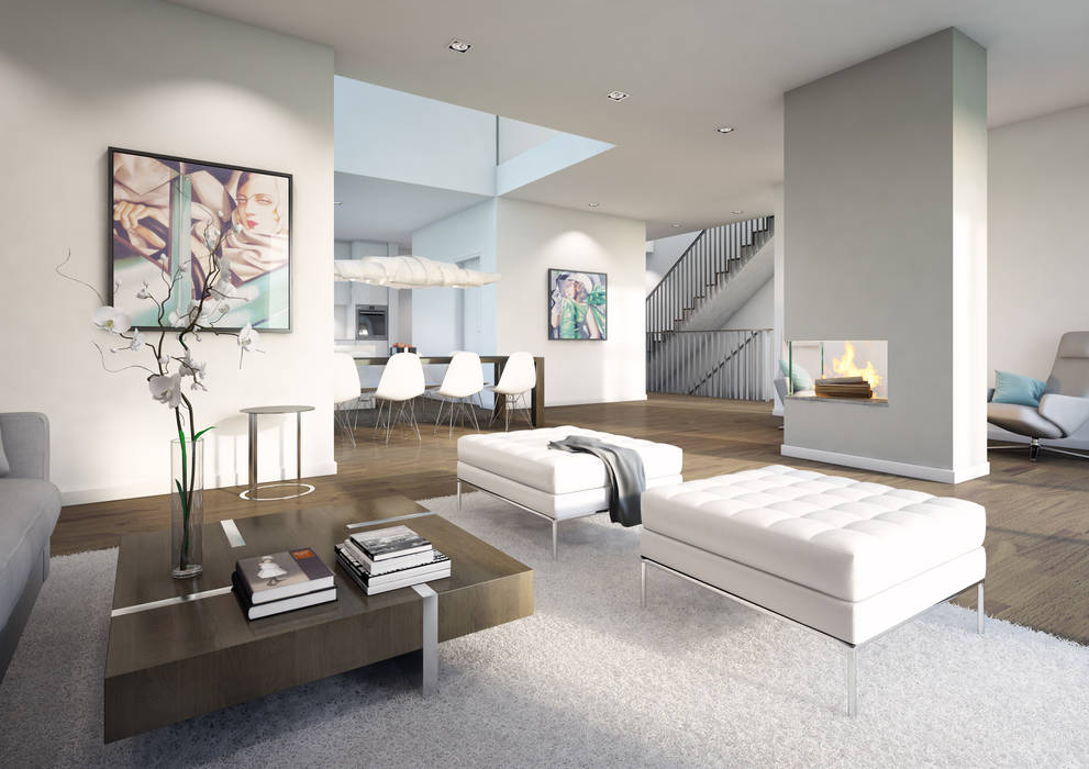 Wohnungen Bauträger 3D-Visualisierung, winhard 3D winhard 3D Classic style living room