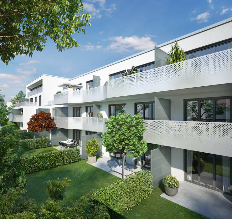 Wohnbebauung in München winhard 3D Moderne Häuser