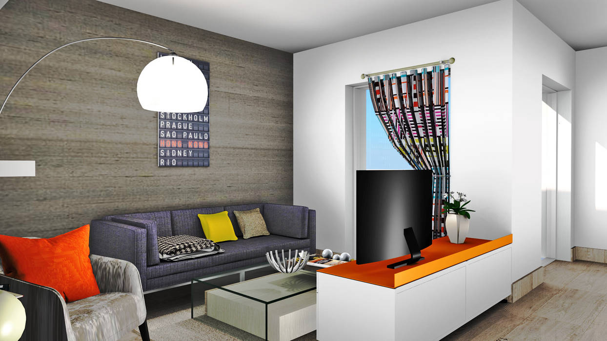 Vue en 3D de futur d'appartements , D.DESIGN D.DESIGN Salon moderne