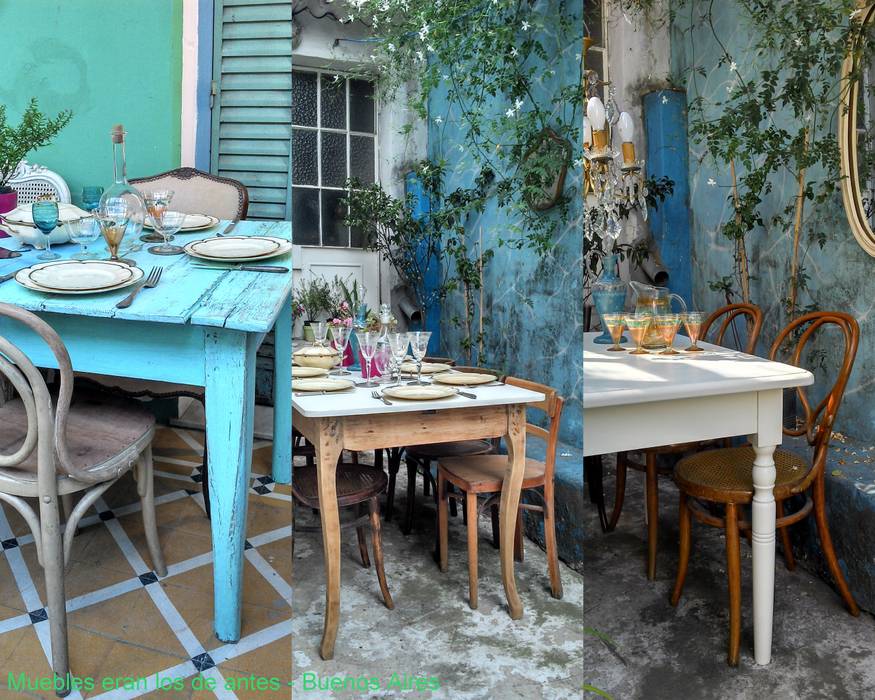 MESAS ANTIGUAS INTERVENIDAS, Muebles eran los de antes - Buenos Aires Muebles eran los de antes - Buenos Aires Classic style dining room Solid Wood Multicolored Tables