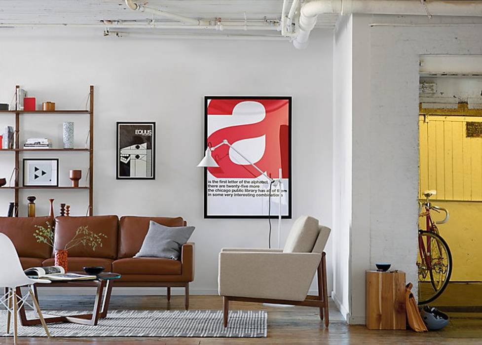 Sofa raleigh de design within reach mexico moderno cuero gris homify