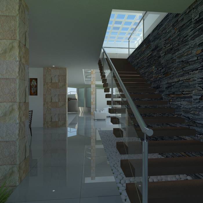 Escalera Principal IDEA Studio Arquitectura Pasillos, vestíbulos y escaleras modernos