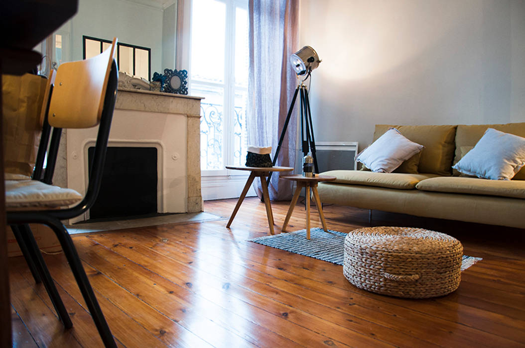 Appartement Le Cheverus, Cécilia Cretté architecte Cécilia Cretté architecte Scandinavian style living room