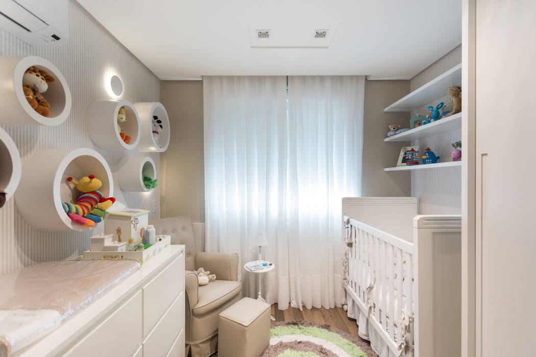 DORMITÓRIO BEBÊ 04, Pura!Arquitetura Pura!Arquitetura Habitaciones para niños de estilo minimalista Textil Ámbar/Dorado