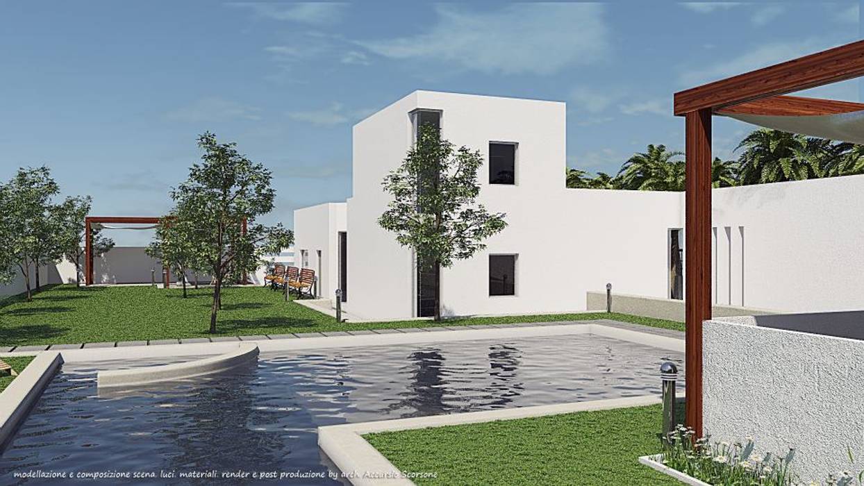Project villa monofamiliare Studio di Architettura Case in stile minimalista