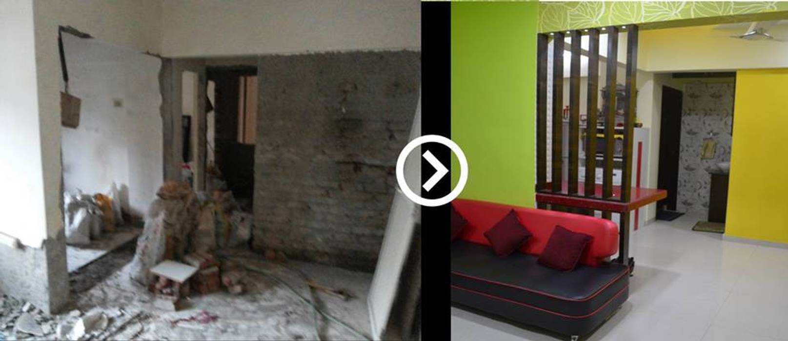 Living room before after 1 ARETE studio