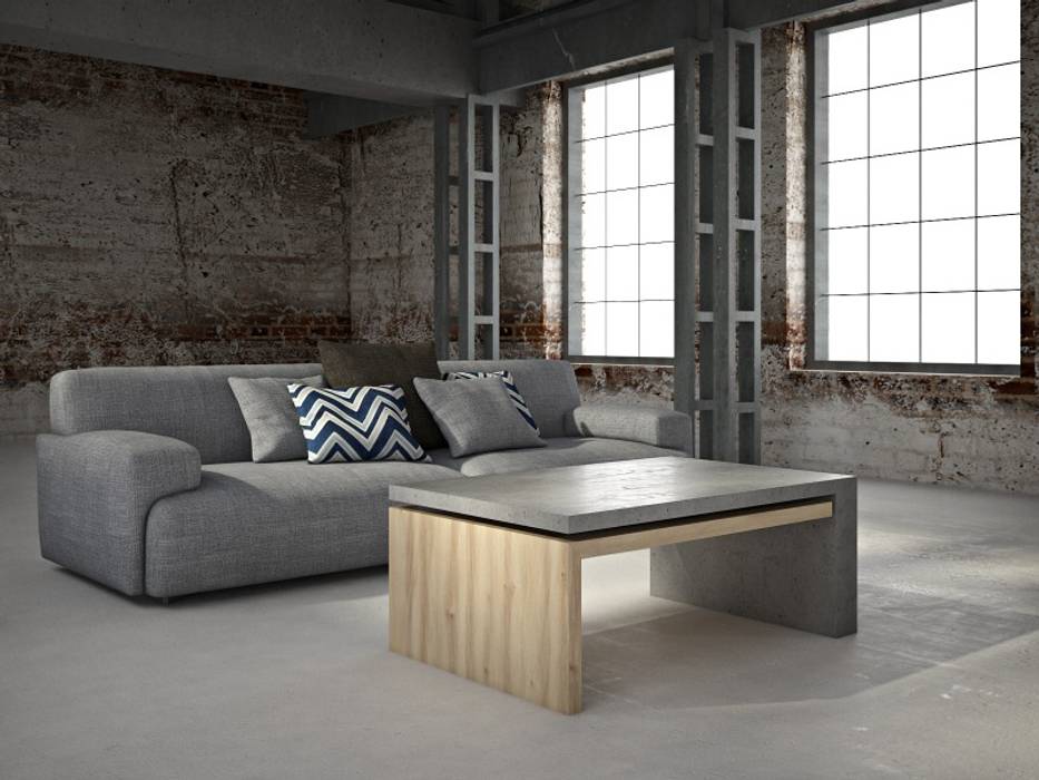 Concrete furnitures Bettoni DecoMania.pl Livings de estilo minimalista