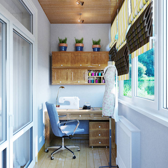 Кабинет в маленькой квартире - три интересные идеи, Студия дизайна ROMANIUK DESIGN Студия дизайна ROMANIUK DESIGN Bureau moderne