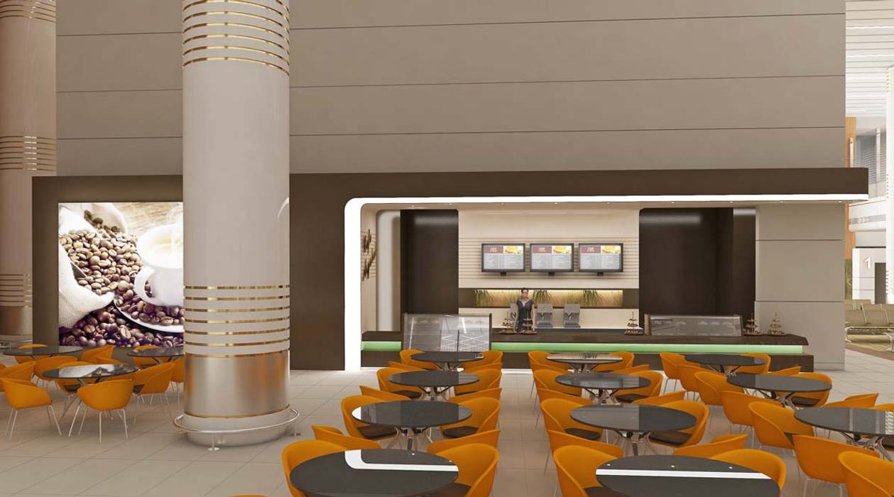 ASHGABAT AİRPORT CAFE İDEAS HİSARİ DESIGN STUDIO Ticari alanlar Havalimanları