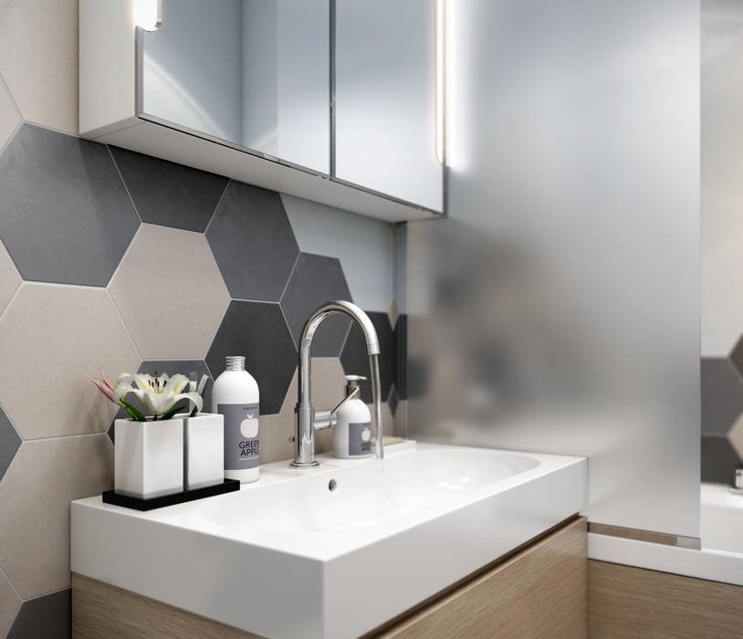 Медовая геометрия, CO:interior CO:interior Scandinavian style bathroom