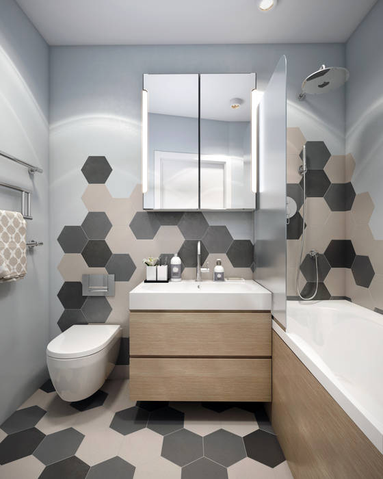 Медовая геометрия, CO:interior CO:interior Scandinavian style bathrooms