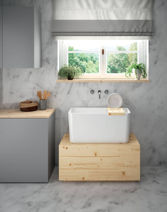 Tribo, Melissa vilar Melissa vilar Modern style kitchen Ceramic Sinks & taps