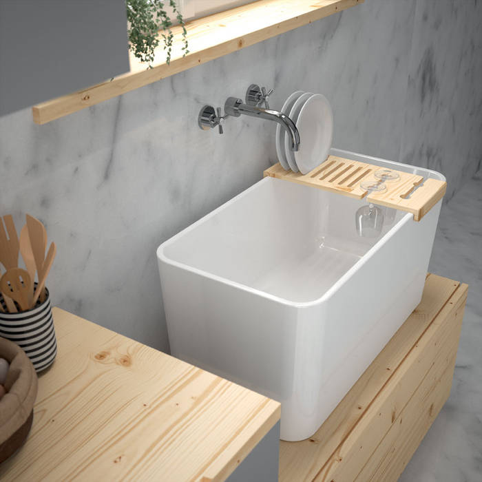 Tribo: Bagno Bello e Moderno , Melissa vilar Melissa vilar Cucina moderna Ceramica Lavandini & Rubinetti