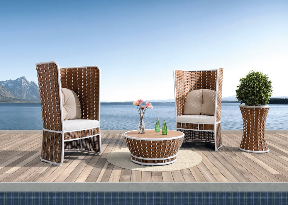 Outdoor Lounge Serie Honolulu, Rattania GmbH Rattania GmbH Jardin moderne Meubles