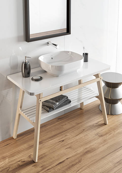 SANIBOLD - série sanitária, Melissa vilar Melissa vilar Modern Bathroom Engineered Wood Transparent Storage