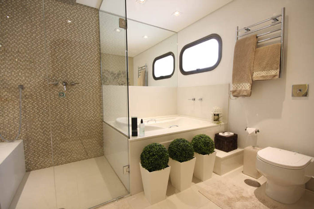 Banheiro Casal - Vista 2 Daniela Hescheles Arquitetura Casas de banho modernas