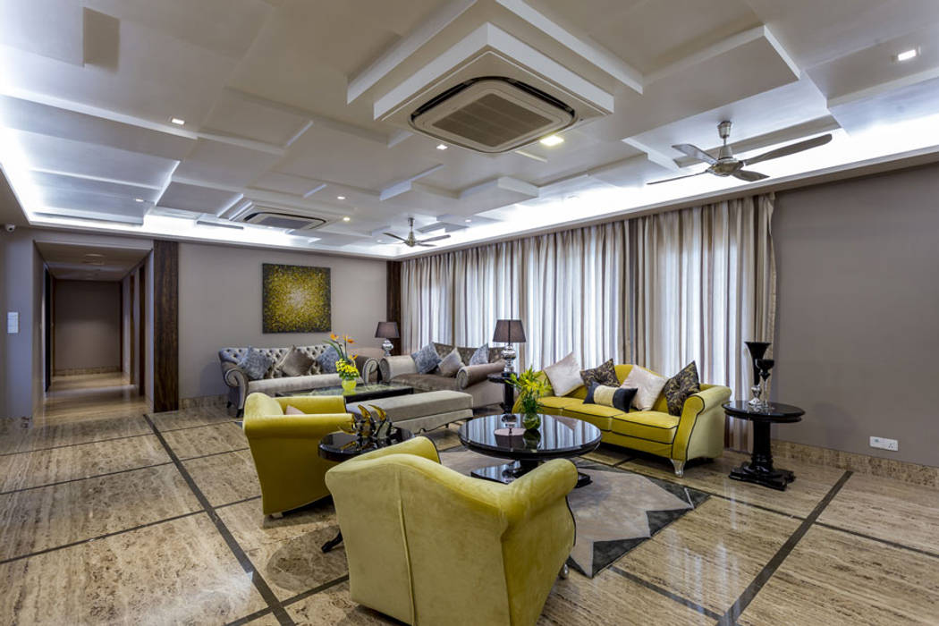 Kabra House, Spaces and Design Spaces and Design Nowoczesny salon