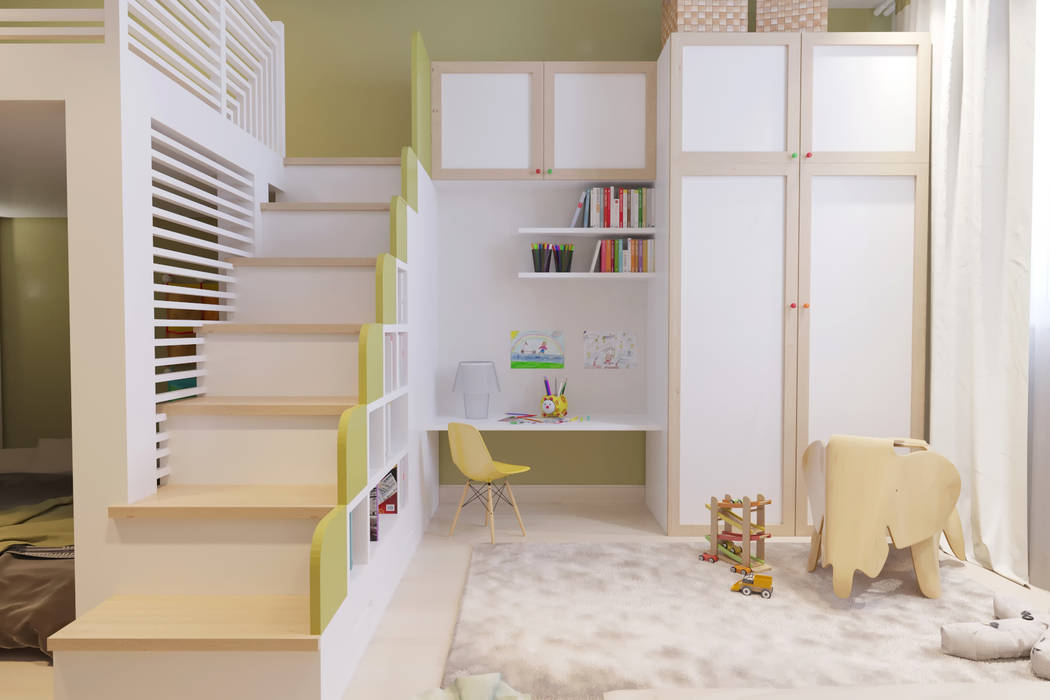 Дизайн-проект трехкомнатной квартиры для молодой семейной пары. , Катя Волкова Катя Волкова Детская комната в стиле модерн