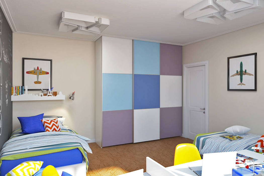 Детская комната с грифельной стеной, IdeasMarket IdeasMarket Eclectic style nursery/kids room MDF