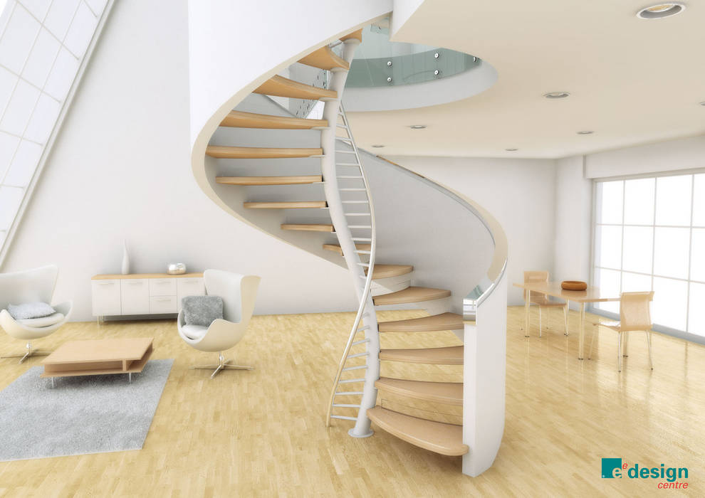 DNA by EeStairs®, EeStairs | Stairs and balustrades EeStairs | Stairs and balustrades Pasillos, vestíbulos y escaleras de estilo moderno Madera Acabado en madera