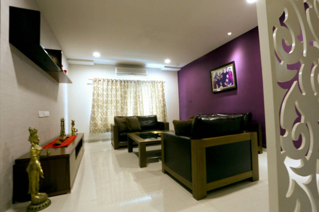 Banjara Hills Apartment, Saloni Narayankar Interiors Saloni Narayankar Interiors Modern living room