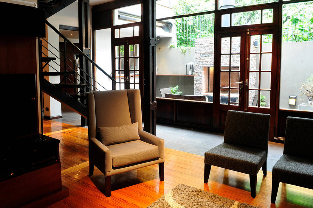 Sala de estar Radrizzani Rioja Arquitectos 客廳 木頭 Wood effect living room,sofa