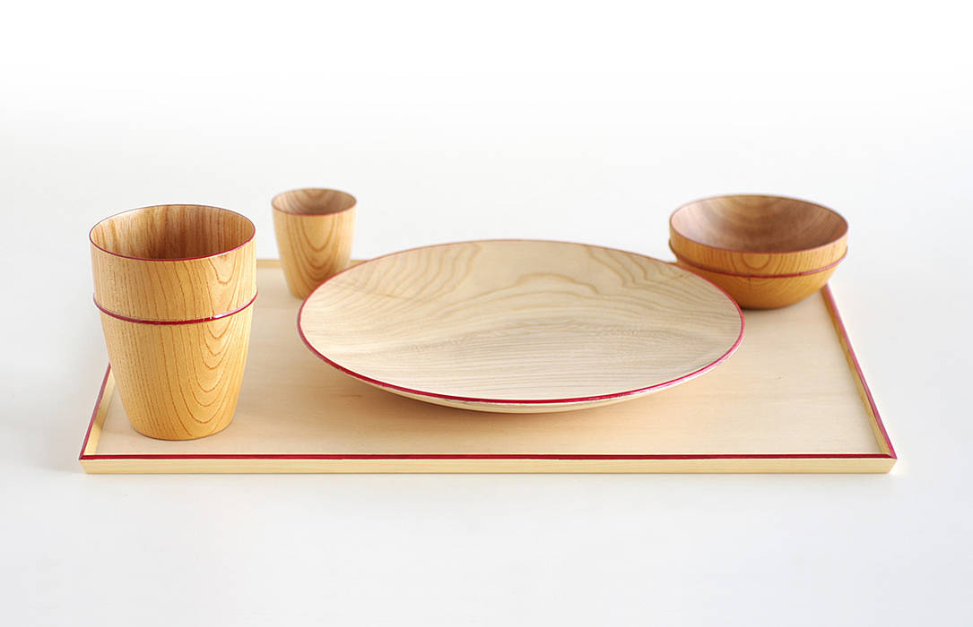 Wooden Tableware - ISUKE, miyake design miyake design モダンな キッチン 食器＆ガラス製品