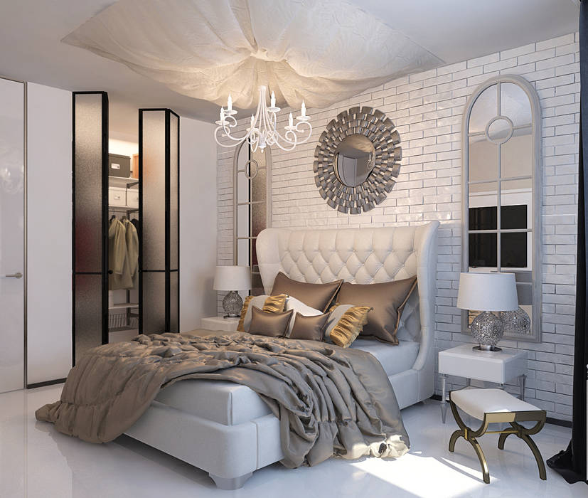 Визуализации проекта 3х комнатной квартиры, Alyona Musina Alyona Musina Спальня в стиле модерн