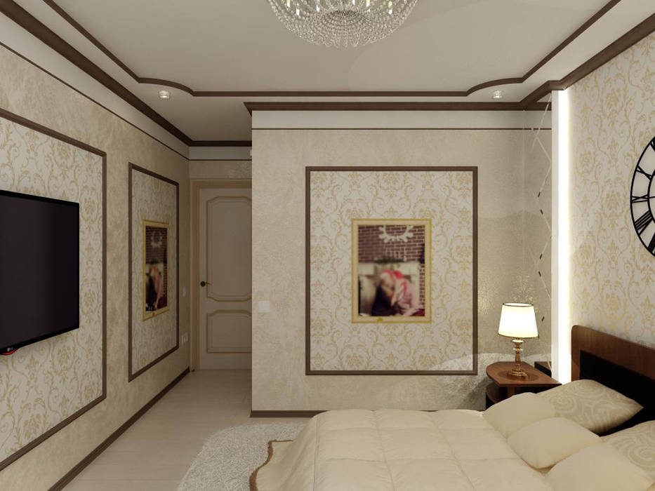 Спальня в классическом стиле с барной комнатой. Цунёв_Дизайн. Студия интерьерных решений. Спальня в классическом стиле