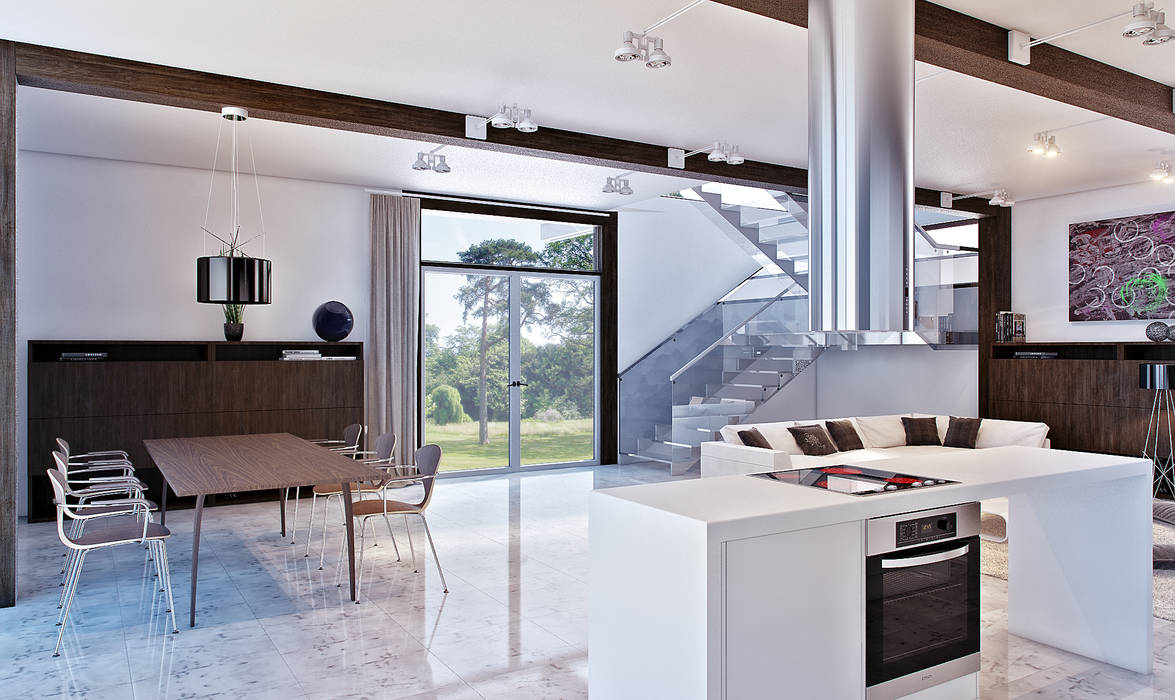Современный фахверк, clear-house clear-house Modern living room