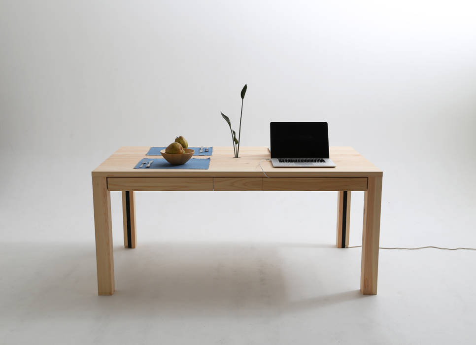 CONSENTABLE/MT homify غرفة السفرة خشب Wood effect Tables