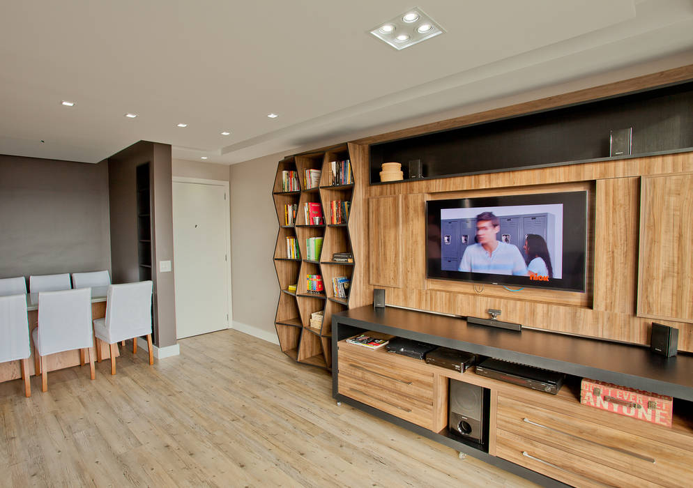 Apartamento MBK, Superstudiob Superstudiob Living room Wood Wood effect