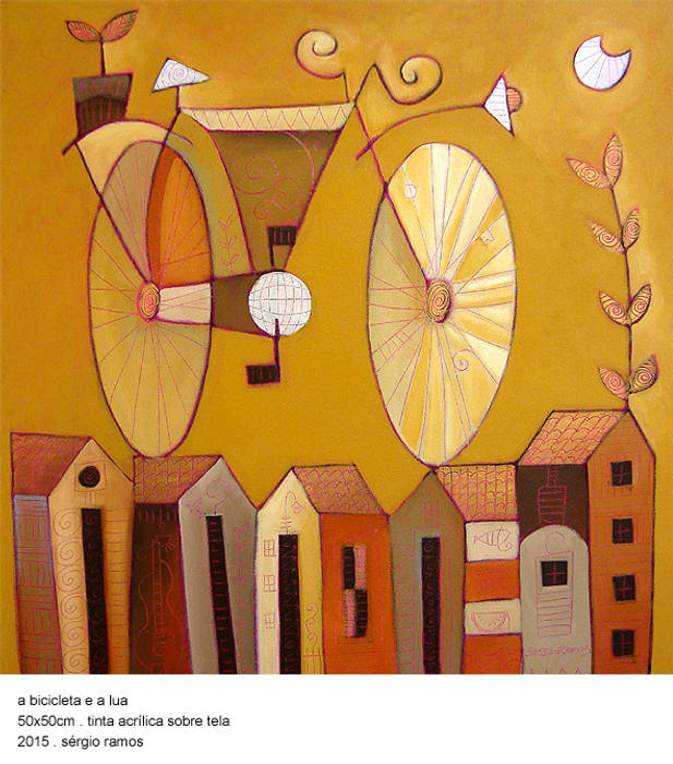 A Bicicleta e a Lua Sérgio Ramos Atelier e Galeria de Arte Mais espaços Imagens e pinturas