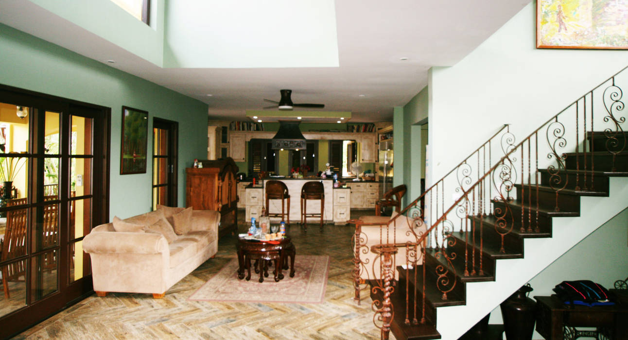 Casa Rokx, Willemstad Curaçao, architectenbureau Aerlant Cloin BNA architectenbureau Aerlant Cloin BNA Tropical style living room