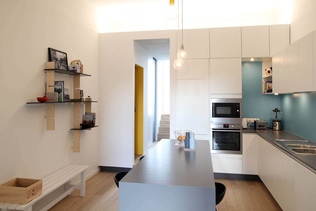 Rénovation d'un appartement bruxellois, Alizée Dassonville | architecture Alizée Dassonville | architecture Moderne Küchen
