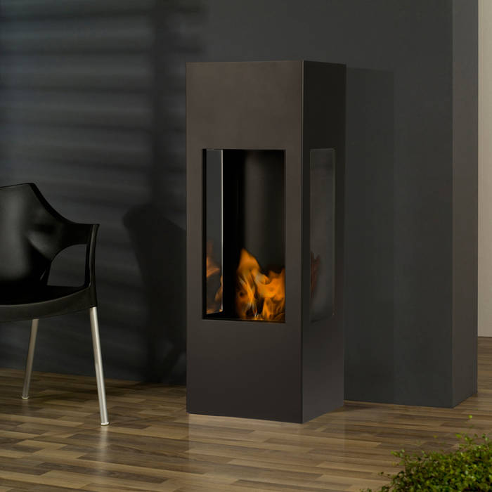 prism fire Opti-myst (heat), muenkel design - Elektrokamine aus Großentaft muenkel design - Elektrokamine aus Großentaft Modern living room Fireplaces & accessories