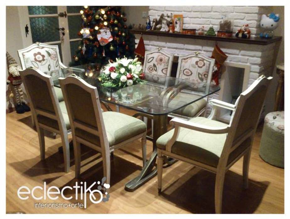 Cortinas y muebles reciclados, giseldem giseldem Modern living room Stools & chairs