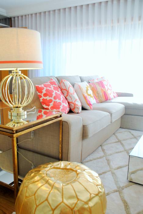 Brilho e Luz! - Decoração de sala de estar e jantar, White Glam White Glam Modern living room