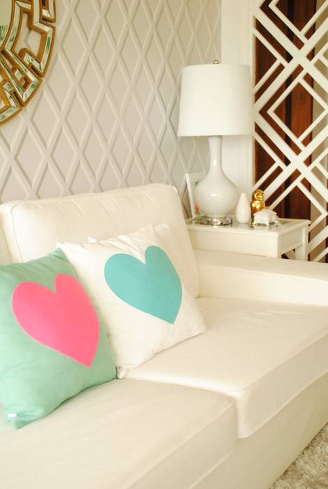 Pedaço de sol! - Decoração de sala de estar e jantar, White Glam White Glam Modern Oturma Odası