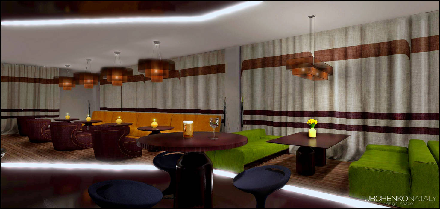 Дизайн кафе LIBRA TUR4ENKONATALY design space Коммерческие помещения Бары и клубы