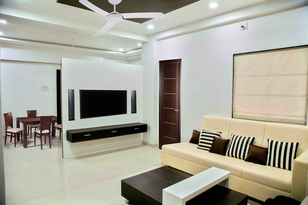 tv panel modern living room by zeal arch designs homify