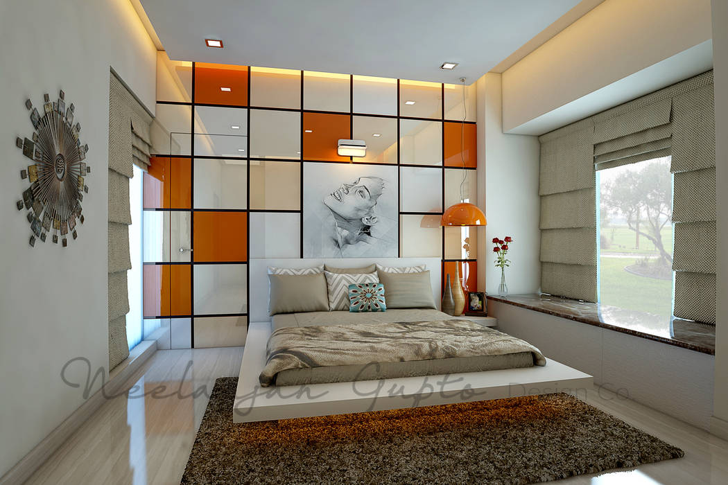 dev's bedroom homify Modern Bedroom Glass Beds & headboards