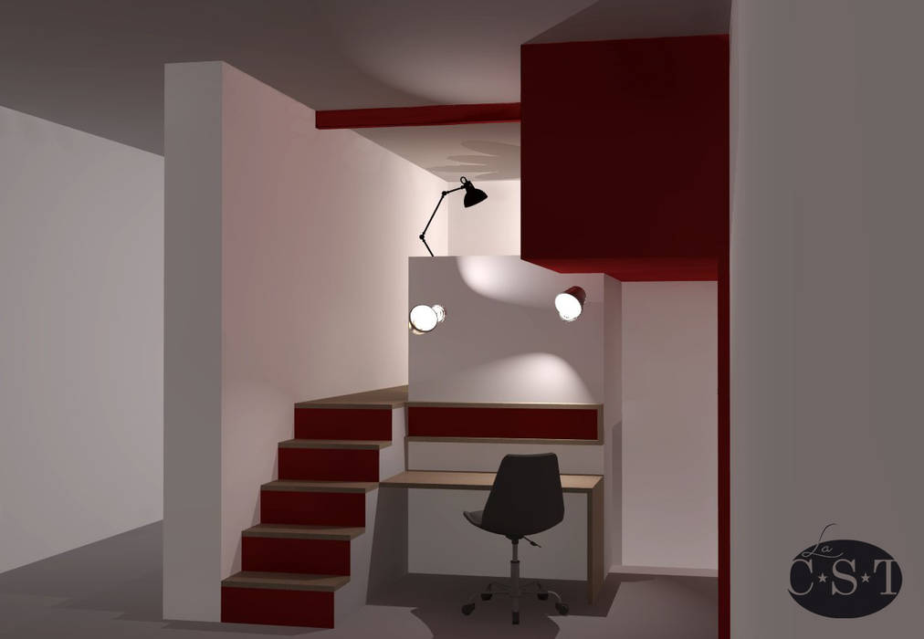 Projet 1 - Un lit mezzanine en boite et un espace bureau homify