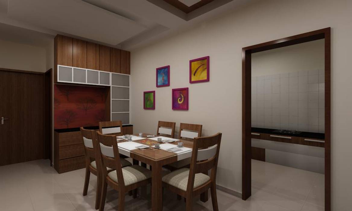Pathare Residence , MAVERICK Architects MAVERICK Architects Modern dining room Furniture,Table,Property,Picture frame,Building,Wood,Chair,Interior design,Architecture,House