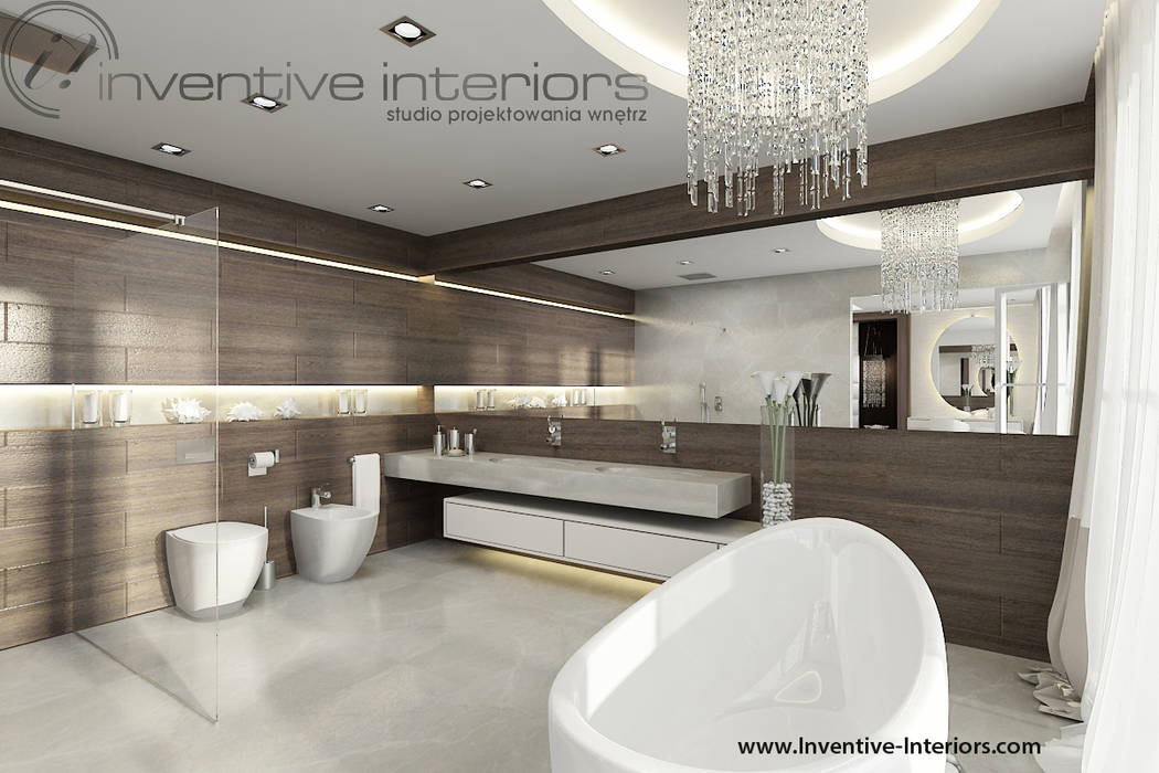 INVENTIVE INTERIORS - Dom z widokiem, Inventive Interiors Inventive Interiors Nowoczesna łazienka Drewno O efekcie drewna