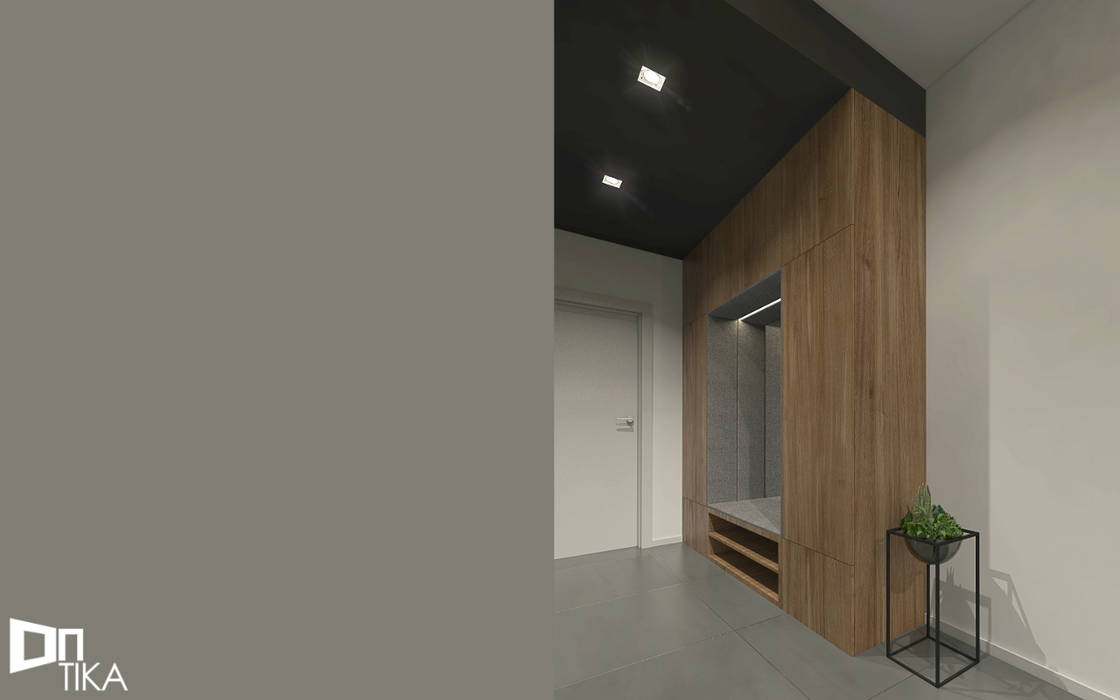 PROJEKT KĘTY/ 150 m2, TIKA DESIGN TIKA DESIGN モダンデザインの ドレッシングルーム 木 木目調