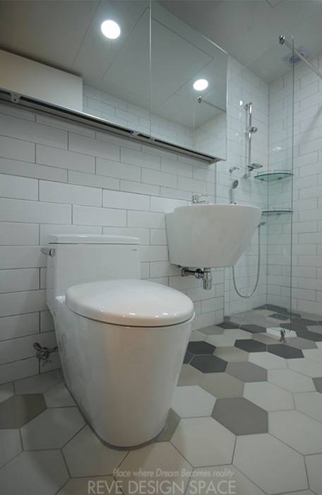 동탄아파트인테리어 능동 푸른마을두산위브 33평 인테리어, 디자인스튜디오 레브 디자인스튜디오 레브 Modern bathroom