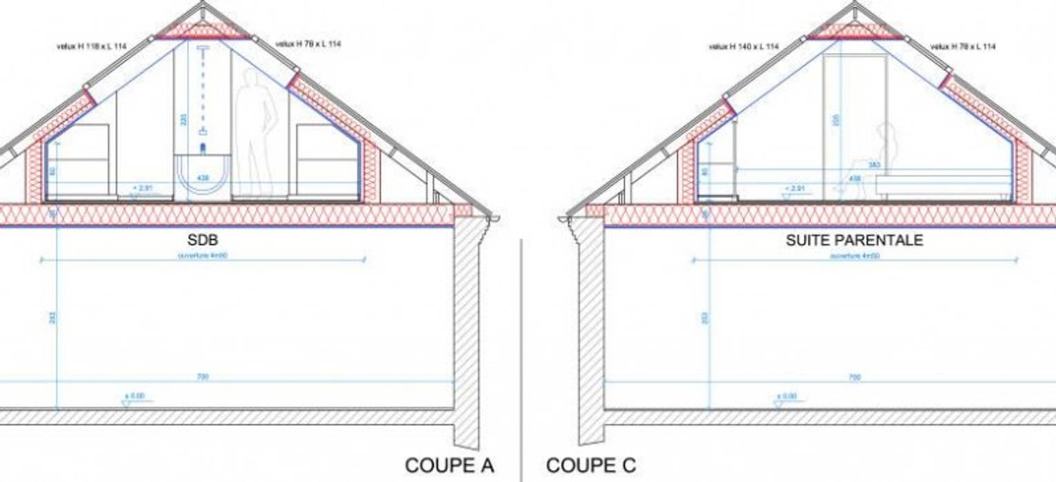 Aménagement de combles – Roncq, Tristan Bacro Design d'Espace Tristan Bacro Design d'Espace