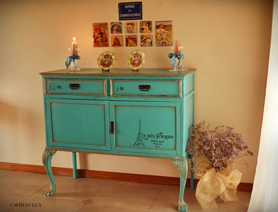 Vajilleros, Capítulo Dos Capítulo Dos Ruang Makan Gaya Eklektik Parket Multicolored Dressers & sideboards