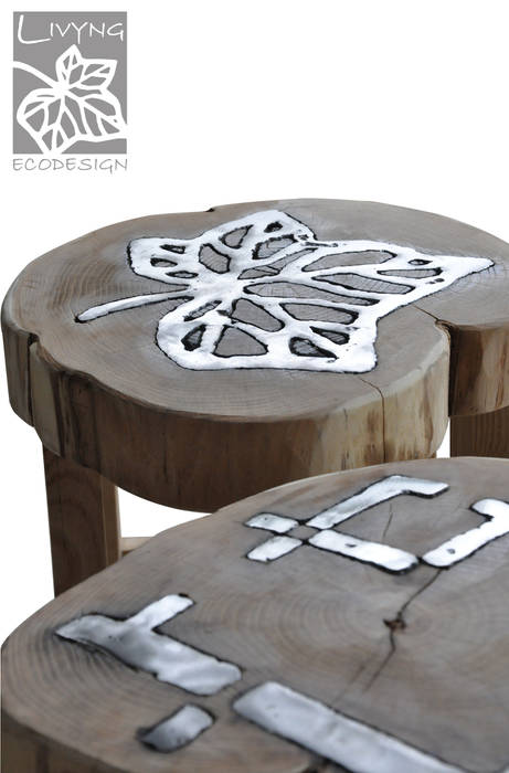 New "Fusion" Collection 2016, Livyng Ecodesign Livyng Ecodesign Ruang Keluarga Gaya Eklektik Kayu Wood effect Stools & chairs